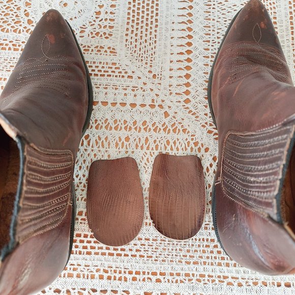 Silver Rebel Short Boots Size 6 Women Leather Western Cowboy Boho Ankle Bootie - Picture 8 of 14